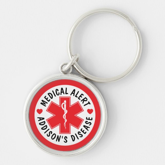 Medical Alert Addison's Disease  - Custom Key Ring (Front)