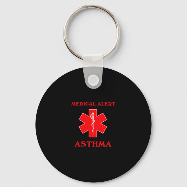 Medical alert asthma  key ring (Front)