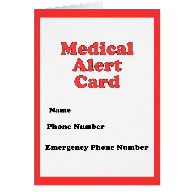 Medical Alert Card (Front)