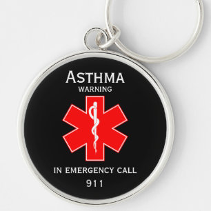 Medical Alert ID Medical Asthma  Key Ring