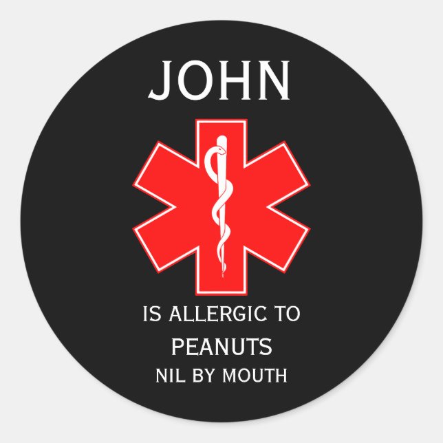Medical Alert ID Medical Milk Allergy Classic Round Sticker (Front)