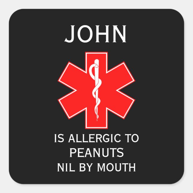 Medical Alert ID Medical Milk Allergy Square Sticker (Front)