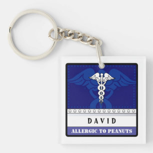 Medical Alert Keychain Blue - Customise