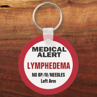 Medical Alert Lymphedema information Key Ring