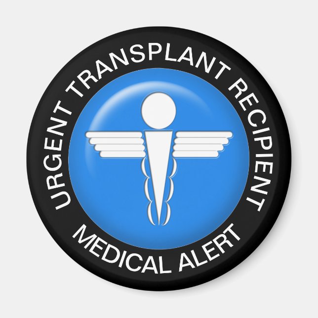 Medical Alert Magnet - Transplant Recipient (Front)