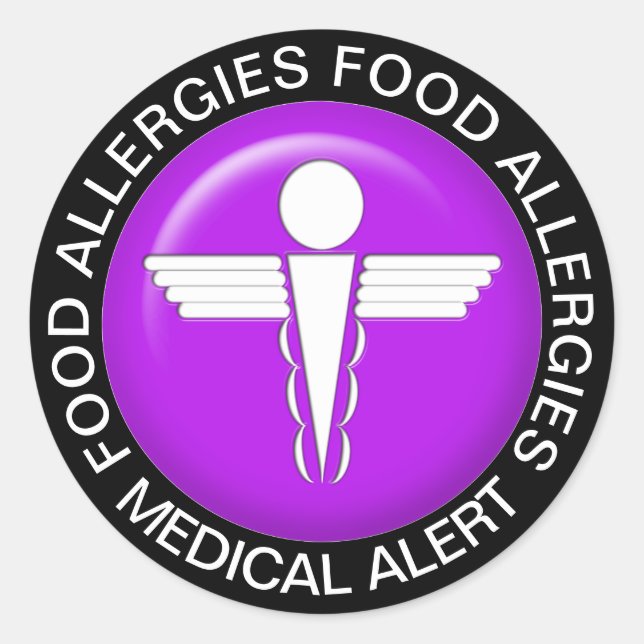 Medical Alert - Purple Classic Round Sticker (Front)