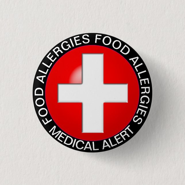 Medical Alert - Red 3 Cm Round Badge (Front)