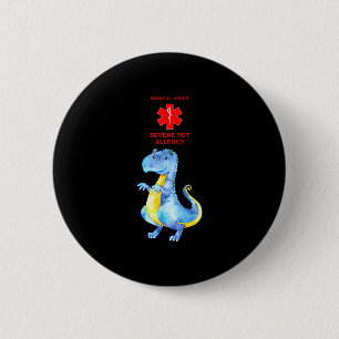 Medical alert severe allergy awareness with dragon 6 cm round badge
