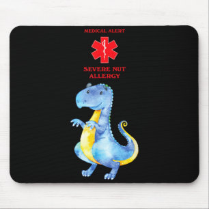 Medical Alert Severe Nut Allergy Awareness With Mouse Mat