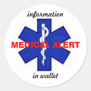 MEDICAL ALERT STICKER