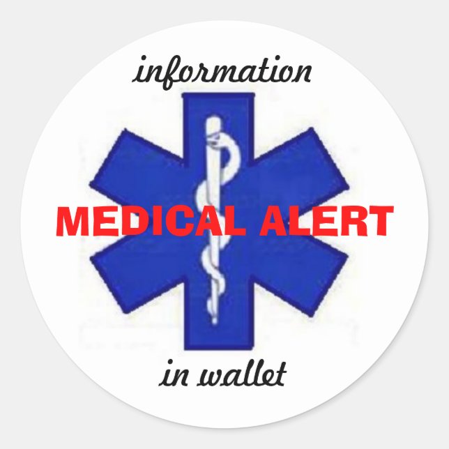 MEDICAL ALERT STICKER (Front)