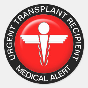 Medical Alert Stickets - Transplant Recipient Classic Round Sticker