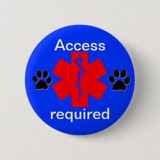 medical alert symbol service dog access required 6 cm round badge