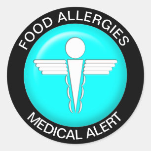 Medical Alert - Teal Classic Round Sticker