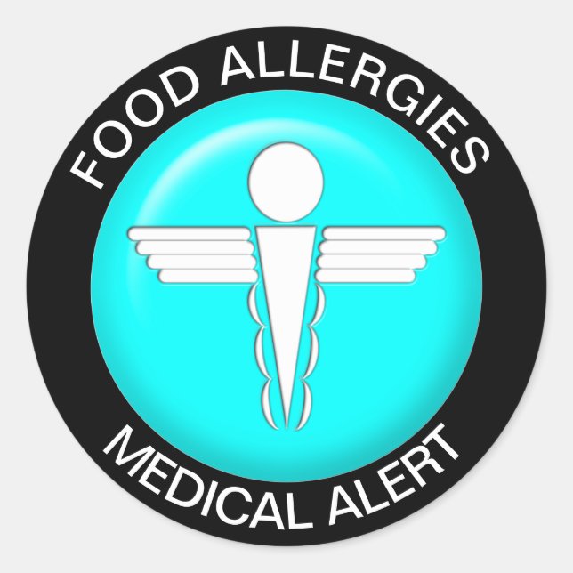 Medical Alert - Teal Classic Round Sticker (Front)