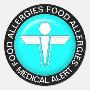 Medical Alert - Teal Classic Round Sticker