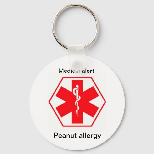 Medical allergy alert keychains (customisable) (Front)
