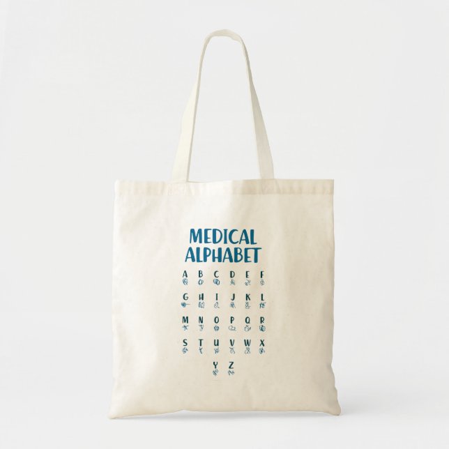 Medical Alphabet Tote Bag (Front)