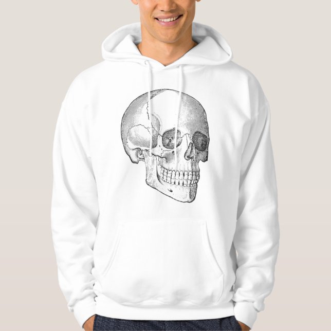 Medical anatomy vintage skull artist sketch hoodie (Front)