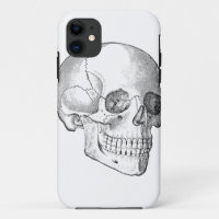 Medical anatomy vintage skull drawing monochrome