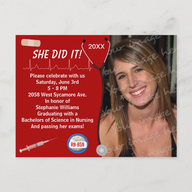 Medical and Nursing School Graduation Announcement (Front)