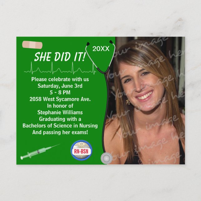 Medical and Nursing School Graduation Announcement (Front)