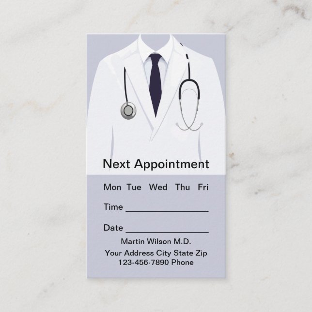 Medical Appointment Business Card Template (Front)