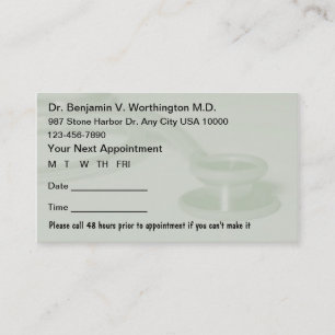 Medical Appointment Cards