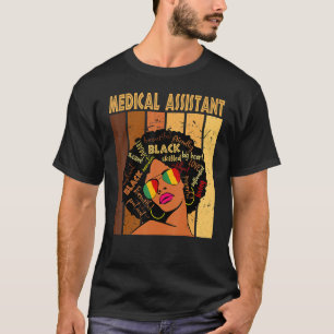 Medical Assistant Afro African American Black Hist T-Shirt