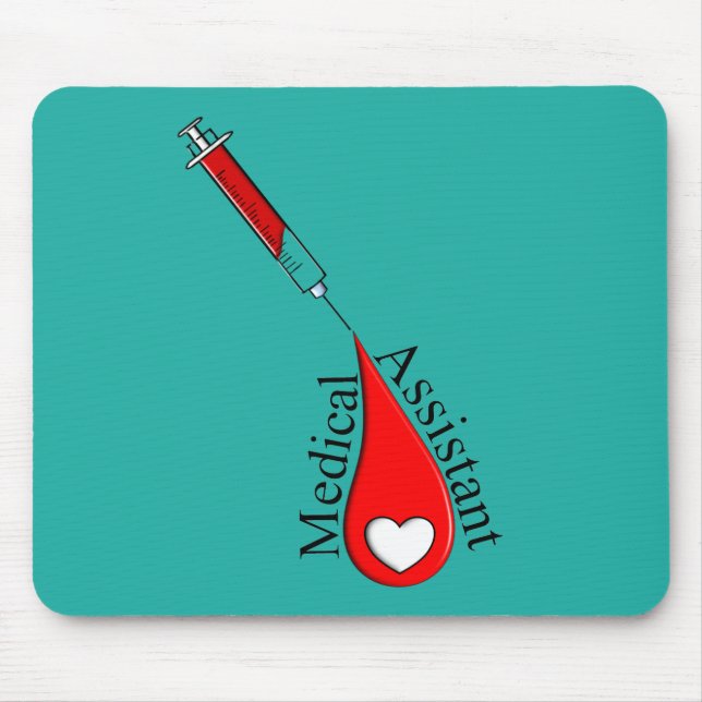 Medical Assistant Blood Drop Art Mouse Mat (Front)
