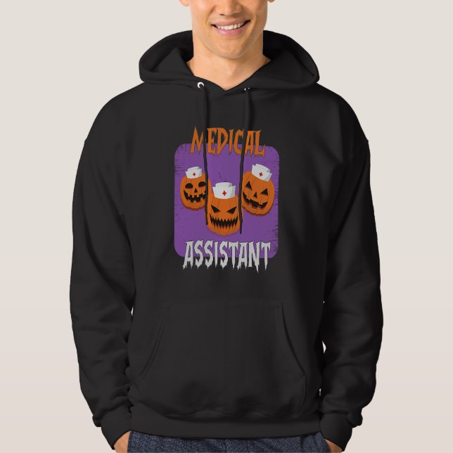 Medical Assistant Boo Crew Halloween Cute Ghost Ha Hoodie (Front)