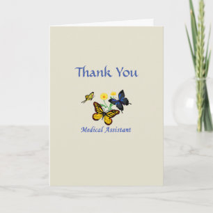 Medical Assistant Butterflies Thank You Card