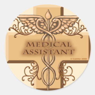 Medical Assistant Caduceus Classic Round Sticker
