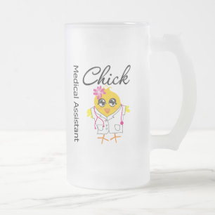 Medical Assistant Chick Frosted Glass Beer Mug