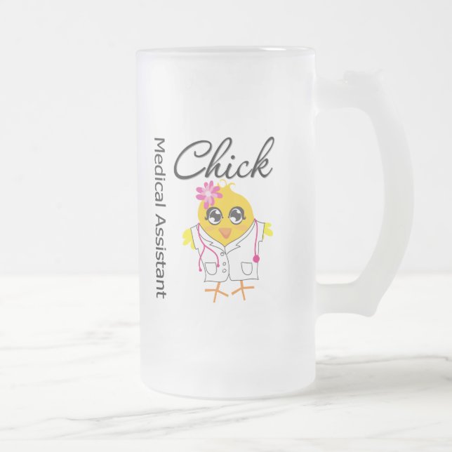 Medical Assistant Chick Frosted Glass Beer Mug (Right)