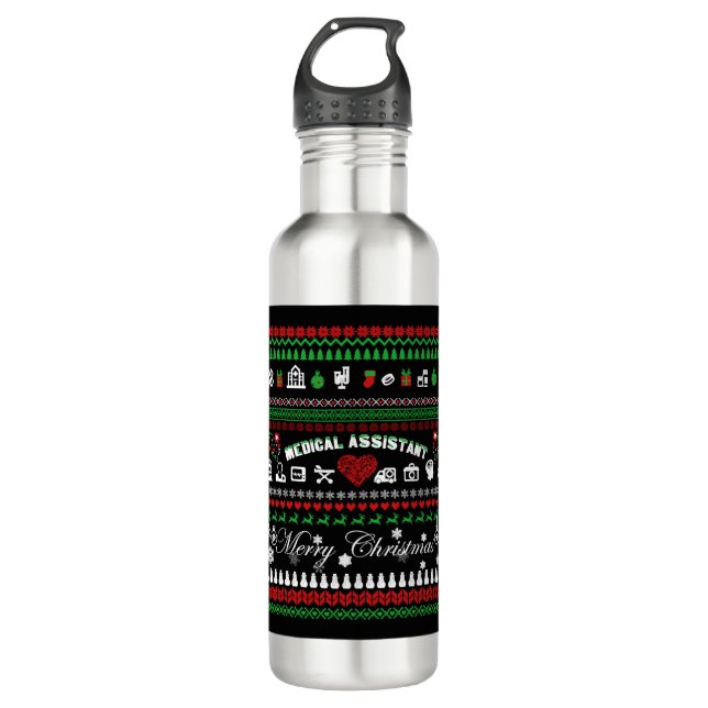 Medical Assistant Christmas Shirt 710 Ml Water Bottle (Front)