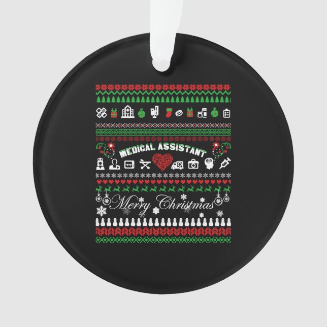 Medical Assistant Christmas Shirt Ornament (Front)