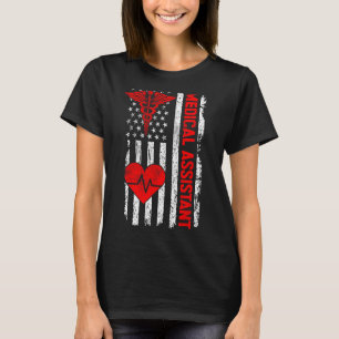 Medical Assistant CMA Life USA Flag MA Nursing T-Shirt