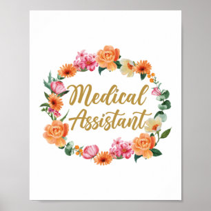 Medical Assistant Cma Medical Assistant Floral Poster