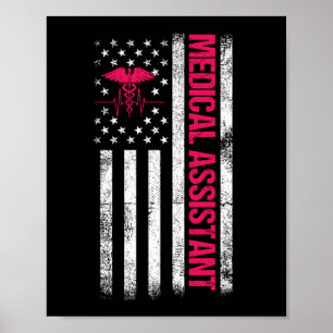 Medical Assistant CMA Patriotic American Flag Poster