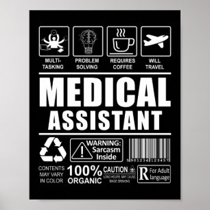 Medical Assistant CMA Warning Gift Idea Poster