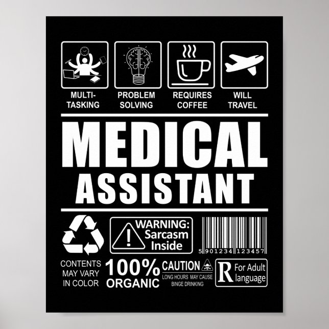 Medical Assistant CMA Warning Gift Idea Poster (Front)