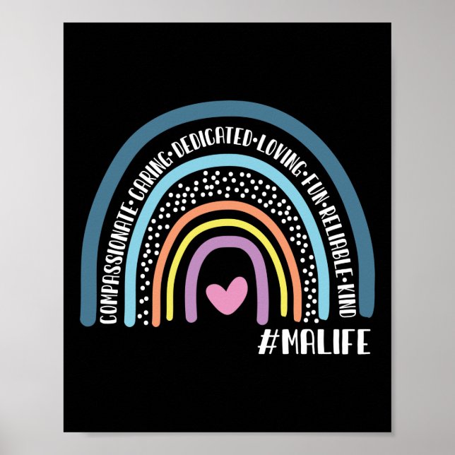 Medical Assistant Compassionate Caring Dedicated Poster (Front)