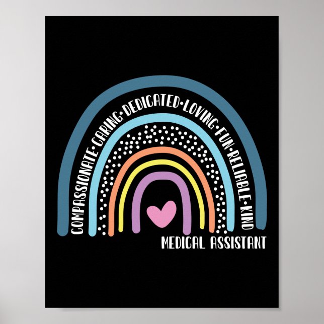 Medical Assistant Compassionate Caring Dedicated Poster (Front)
