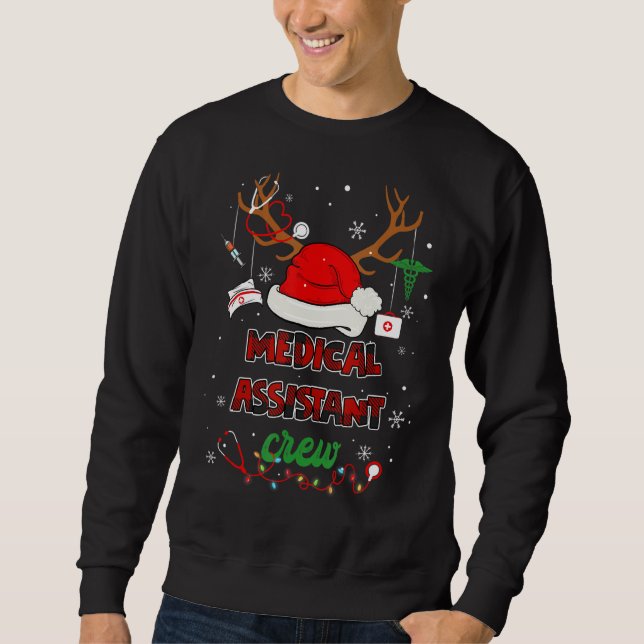 Medical Assistant Crew Santa Stethoscope Nursing C Sweatshirt (Front)