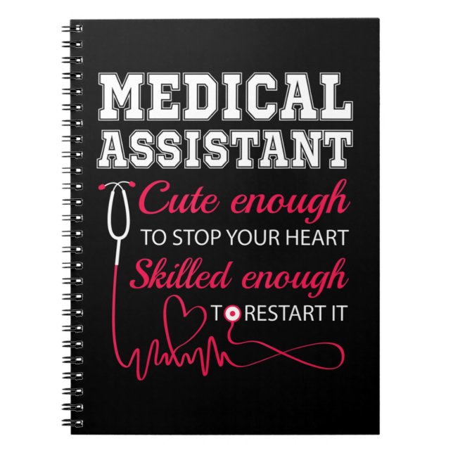 Medical Assistant Cute Nurse Stop Heart Male Femal Notebook (Front)