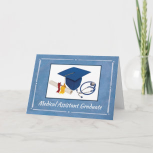 Medical Assistant Graduate Cap Diploma Stethoscope Card
