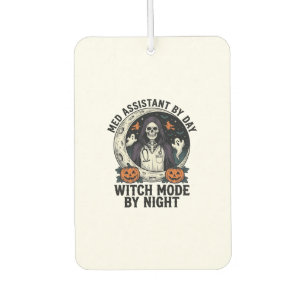Medical Assistant Halloween Witch Vintage Engravin Car Air Freshener