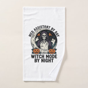 Medical Assistant Halloween Witch Vintage Engravin Hand Towel