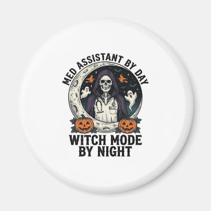 Medical Assistant Halloween Witch Vintage Engravin Magnet